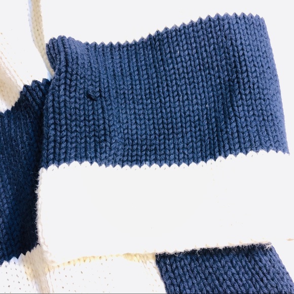 Gap chunky sweater XL navy blue white striped - Picture 6 of 6